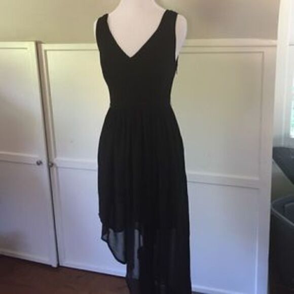 Blue juice XS Black assymetrical dress with zipper and lining - Picture 1 of 12